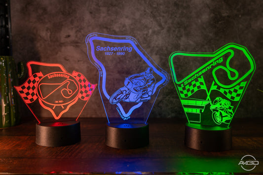 LED Lampe aus Acryl „Sachsenring“ - AM3D Shop