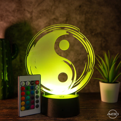 LED - Lampe aus Acryl "Yin Yang" - AM3D Shopmit Kunststoffsockel