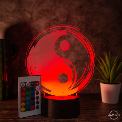 LED - Lampe aus Acryl "Yin Yang" - AM3D Shopmit Kunststoffsockel