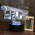LED - Lampe „Feuerwehr“ mit Name – Das Nachtlicht für mutige Nachwuchsretter - AM3D Shopmit Kunststoffsockel
