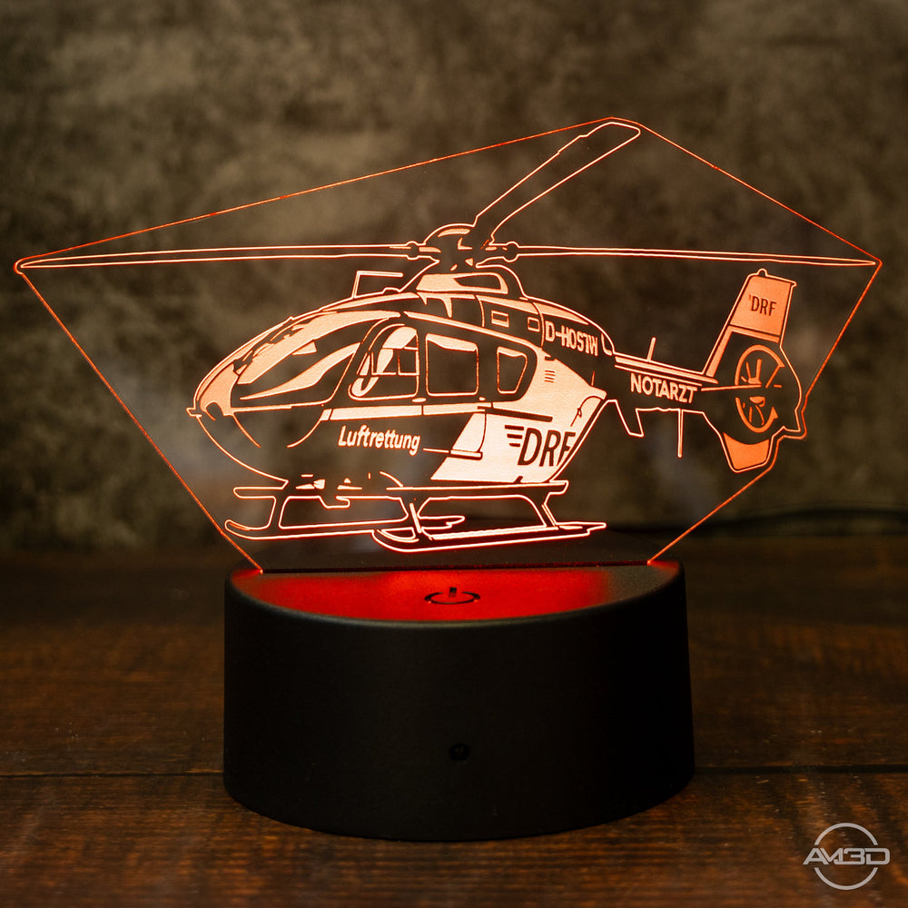 LED - Lampe „Luftrettung DRF“ – 3D - Nachtlicht für Helden der Lüfte - AM3D Shop
