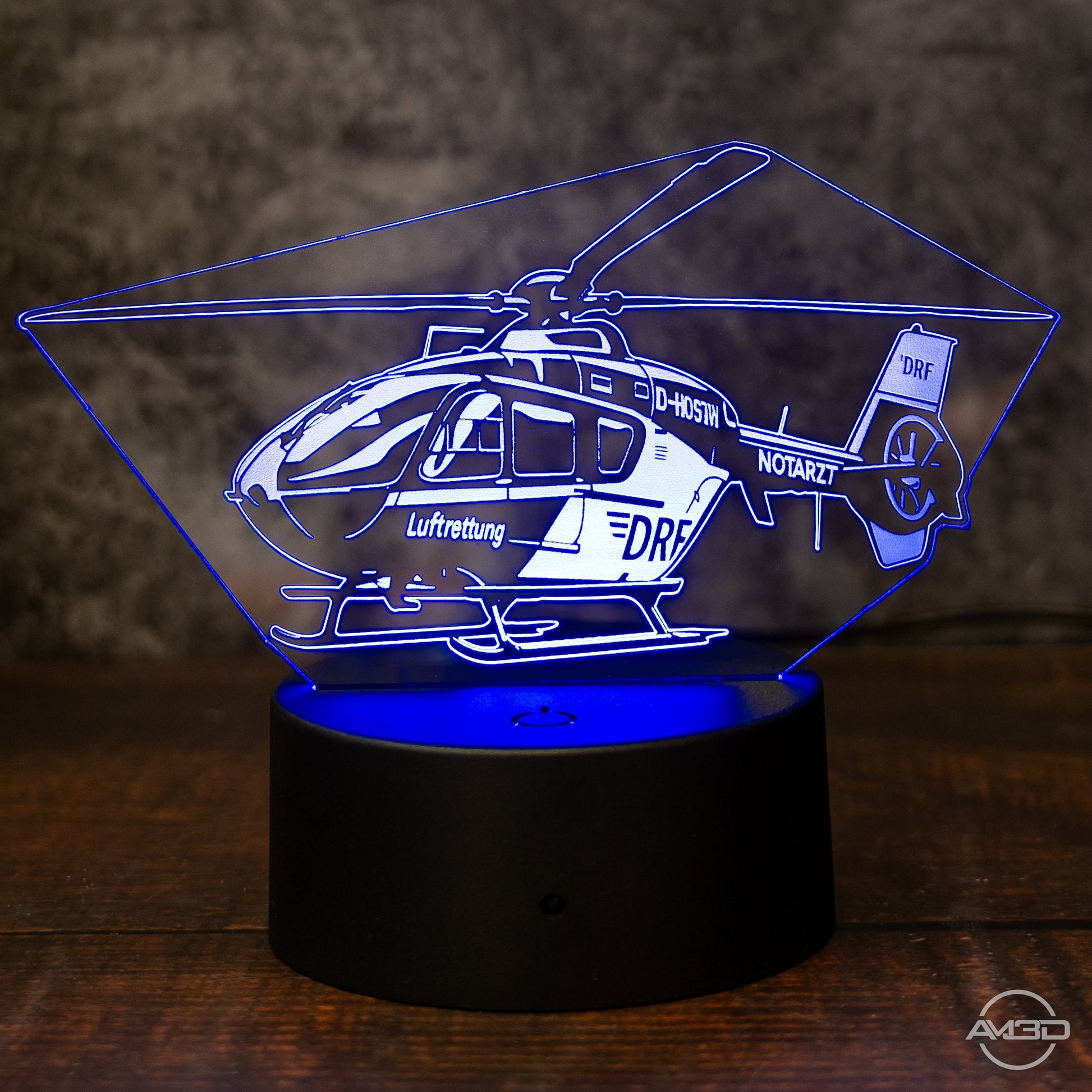 LED - Lampe „Luftrettung DRF“ – 3D - Nachtlicht für Helden der Lüfte - AM3D Shop