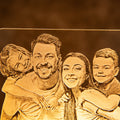 LED - Lampe mit Fotogravur aus Acryl – personalisiertes Nachtlicht mit Familienfoto oder Kinderbild - AM3D Shopmit Holzsockel 15cm