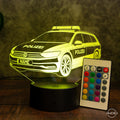 LED - Leuchte „Polizeiauto“ mit Wunschkennzeichen – 3D - Licht für kleine Blaulichtfans - AM3D Shopmit Kunststoffsockel