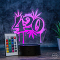 LED Tischlampe aus Acryl "420 - Weed" - AM3D Shopmit Kunststoffsockel