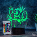 LED Tischlampe aus Acryl "420 - Weed" - AM3D Shopmit Kunststoffsockel