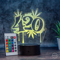 LED Tischlampe aus Acryl "420 - Weed" - AM3D Shopmit Kunststoffsockel