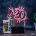 LED Tischlampe aus Acryl "420 - Weed" - AM3D Shopmit Kunststoffsockel