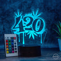 LED Tischlampe aus Acryl "420 - Weed" - AM3D Shopmit Kunststoffsockel