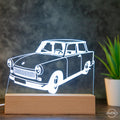 LED Tischlampe aus Acryl für Oldtimer - Fans - AM3D Shopmit Holzsockel 15cm