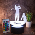 LED Tischlampe aus Acryl - Golfer - Das perfekte Geschenk für Golfer! - AM3D Shopmit Kunststoffsockel