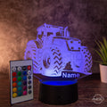 LED Tischlampe aus Acryl - Traktor - Das perfekte Geschenk für Traktorfans - AM3D Shopmit Kunststoffsockel