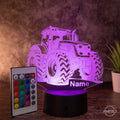 LED Tischlampe aus Acryl - Traktor - Das perfekte Geschenk für Traktorfans - AM3D Shopmit Kunststoffsockel