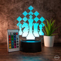 LED Tischlampe mit Schachmotiv - AM3D Shopmit Kunststoffsockel
