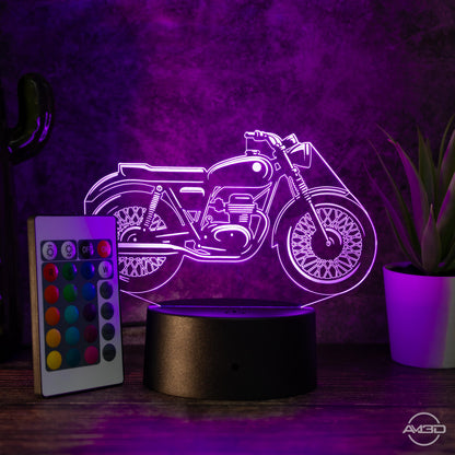 LED Tischlampe Motorrad Cafe Racer - das perfekte Geschenk für Fans von Cafe Racer! - AM3D Shopmit Kunststoffsockel