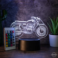 LED Tischlampe Motorrad Cafe Racer - das perfekte Geschenk für Fans von Cafe Racer! - AM3D Shopmit Kunststoffsockel