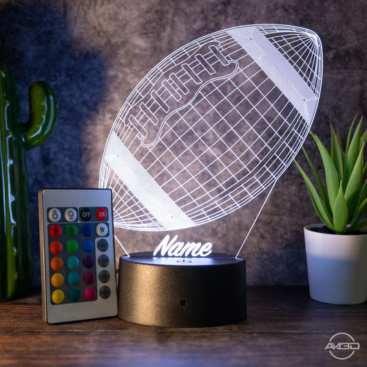 Personalisierbare 3D - LED - Lampe "Football" das perfekte Geschenk für Footballer und Fans! - AM3D Shop