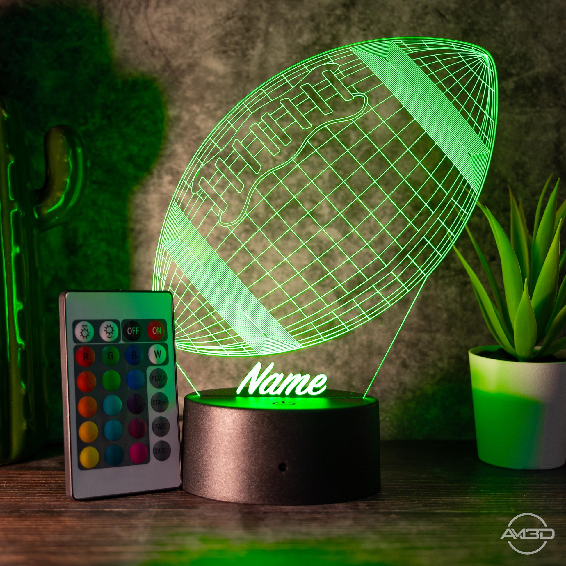 Personalisierbare 3D - LED - Lampe "Football" das perfekte Geschenk für Footballer und Fans! - AM3D Shop