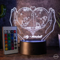 Personalisierbare 3D - LED - Lampe "Herz & Hände" das perfekte Geschenk für Verliebte! - AM3D Shop