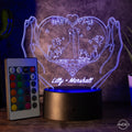 Personalisierbare 3D - LED - Lampe "Herz & Hände" das perfekte Geschenk für Verliebte! - AM3D Shop
