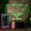 Personalisierbare 3D - LED - Lampe "Herz & Hände" das perfekte Geschenk für Verliebte! - AM3D Shop