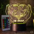 Personalisierbare 3D - LED - Lampe "Herz & Hände" das perfekte Geschenk für Verliebte! - AM3D Shop