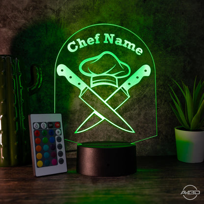 Personalisierbare LED - Lampe für Köche Das perfekte Geschenk für Köche und die, die es noch werden wollen! - AM3D Shop