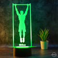 Personalisierbare LED Tischlampe aus Acryl Calisthenics, Klimmzug, Sport - AM3D Shopmit Kunststoffsockel