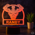 Personalisierbare LED Tischlampe aus Acryl mit Body Builder - AM3D Shopmit Kunststoffsockel