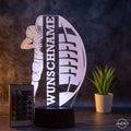 Personalisierbare LED - Tischlampe aus Acryl mit Football - Spieler – Perfektes Geschenk für Football - Fans - AM3D Shopmit Kunststoffsockel