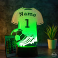 Personalisierbare LED Tischlampe aus Acryl mit Fußballtrikot – Das perfekte Geschenk für Fußballfans! - AM3D Shopmit Kunststoffsockel