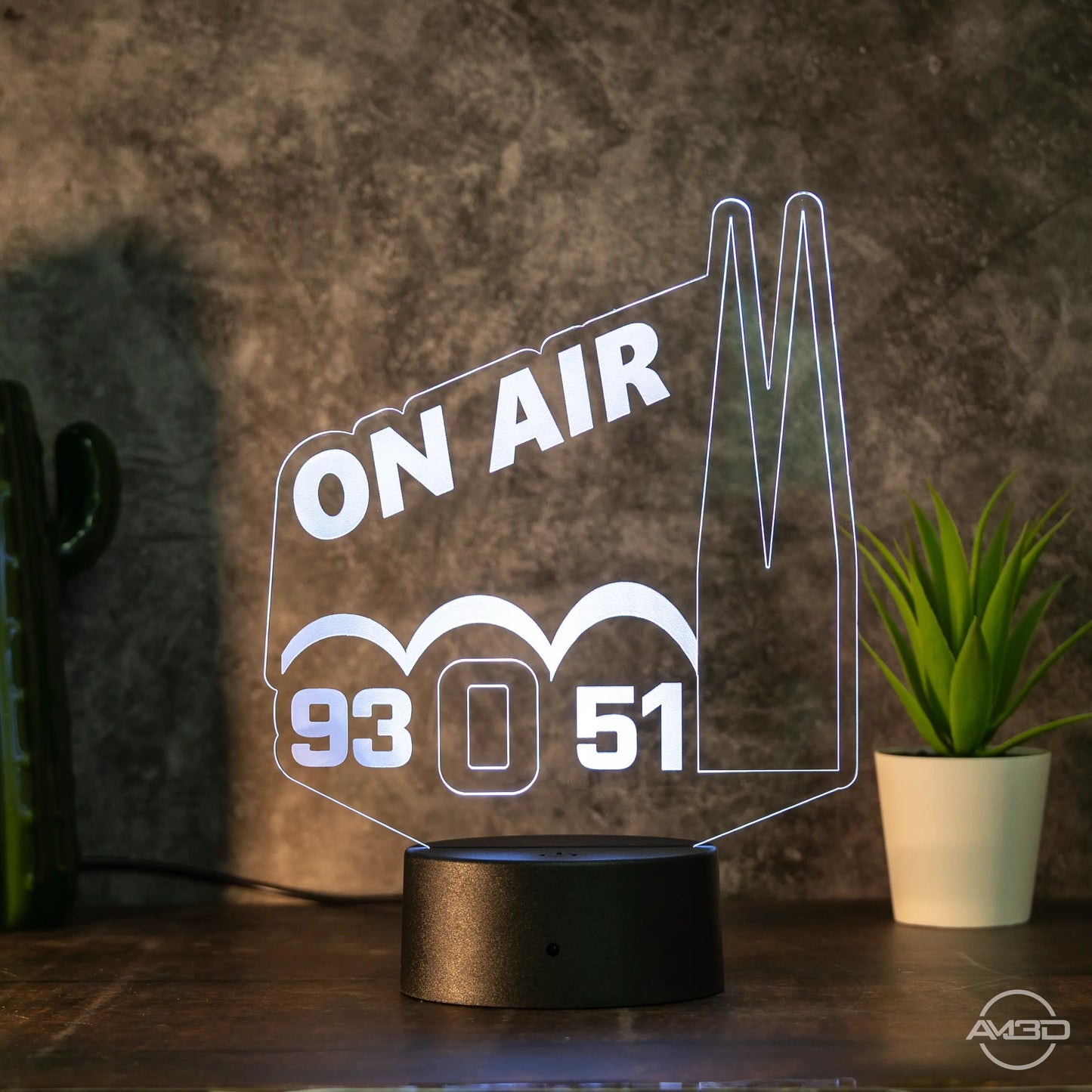 Personalisierte 3D LED Lampe mit Logo – Acryl & RGB Farbwechse - AM3D Shop
