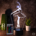 personalisierte Lampe Ballerina, Ballett Nachtlicht fürs Kinderzimmer / Tischlampe LED Acryl - AM3D Shop