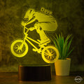 personalisierte Lampe BMX Nachtlicht fürs Kinderzimmer / Tischlampe LED Acryl - AM3D Shopmit Kunststoffsockel