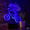 personalisierte Lampe BMX Nachtlicht fürs Kinderzimmer / Tischlampe LED Acryl - AM3D Shopmit Kunststoffsockel