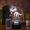 personalisiertes Nachtlicht fürs Kinderzimmer "T - Rex" - AM3D Shopmit Kunststoffsockel