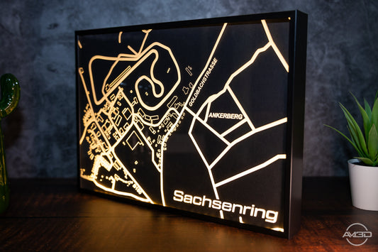 Sachsenring Karte als LED Bild - AM3D Shop