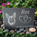 Schiefer - Gedenktafel 30×20 cm mit Foto - Gravur – personalisiert für Haustiere - AM3D Shop