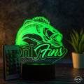 Tischlampe Angeln // Fischen// Nachtlicht LED Acryl // Only Fins - AM3D Shopmit Kunststoffsockel
