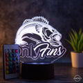 Tischlampe Angeln // Fischen// Nachtlicht LED Acryl // Only Fins - AM3D Shopmit Kunststoffsockel
