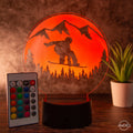 Tischlampe aus Acryl mit Snowboard - Motiv - Das perfekte Geschenk für Snowboarder! - AM3D Shopmit Kunststoffsockel