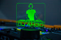 Tischlampe für DJs mit DJ Name LED Nachtlicht aus Acryl - AM3D Shopmit Kunststoffsockel