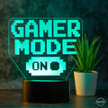 Tischlampe Gaming für Kinderzimmer - Gamer Mode On - LED Nachtlicht aus Acryl, Gamer Geschenk - AM3D Shopmit Kunststoffsockel