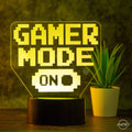 Tischlampe Gaming für Kinderzimmer - Gamer Mode On - LED Nachtlicht aus Acryl, Gamer Geschenk - AM3D Shopmit Kunststoffsockel