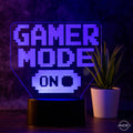 Tischlampe Gaming für Kinderzimmer - Gamer Mode On - LED Nachtlicht aus Acryl, Gamer Geschenk - AM3D Shopmit Kunststoffsockel
