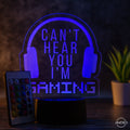 Tischlampe Gaming für Kinderzimmer - I can’t hear you - LED Nachtlicht aus Acryl - AM3D Shopmit Kunststoffsockel