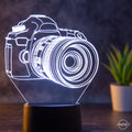 Tischlampe Kamera // Fotograf // Nachtlicht LED Acryl // Geschenk für Fotografen - AM3D Shopmit Kunststoffsockel