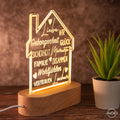 Wohnzimmer Deko Lampe, Zuhause, Tischlampe, LED Lampe Acryl - AM3D Shopmit Holzsockel 14cm